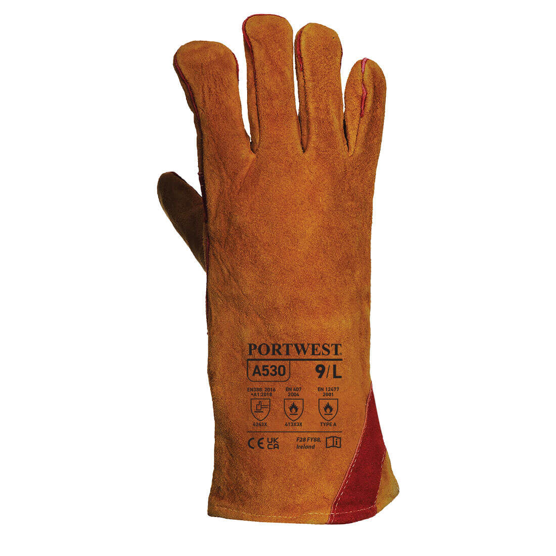 A530 - Reinforced Welding Gauntlet Brown | Welders Gloves Product on Jaywab Solutions