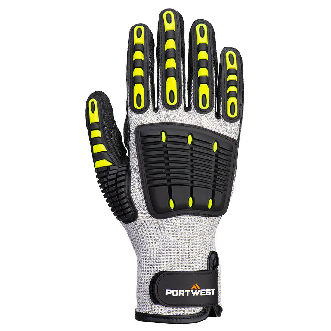 A729 - Impact C13 Nitrile Foam TPR Reinforced Palm Thermal Glove Grey/Black | Impact Protection Product on Jaywab Solutions